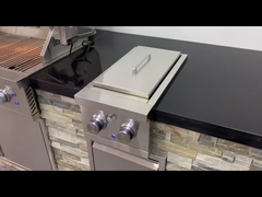 Гриль газа Ббк нержавеющей стали на открытом воздухе построенный в двойной бортовой горелке 12,6