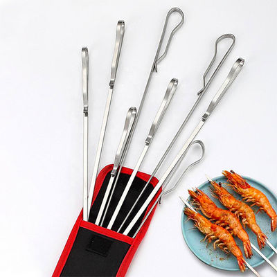 10pcs Bbq Metal Grill Skewers Needle Sticks Cooking Camping Barbeque Grill Accessories
