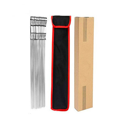 10pcs Bbq Metal Grill Skewers Needle Sticks Cooking Camping Barbeque Grill Accessories